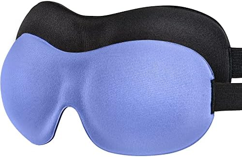 Sleep Mask Invisible Alar Deep Orbit 3D Eye Mask Ultra Lightweight & Comfortable Sleeping Mask for Travel, Nap Shift Works Black & Lavender by AMAZKER