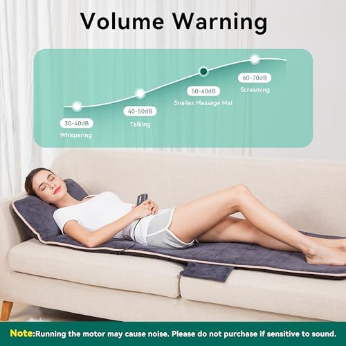 Snailax Memory Foam Massage Mat with Heat, 10 Vibrating Motors Full Body Massager Pad for Back Pain Relief, 6 Heating Pads for Neck, Lumbar, and Leg - Gifts for Mom - Image 4