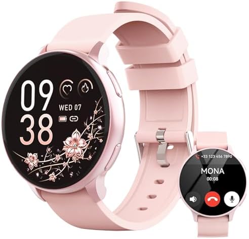 Smart Watch for Men Women Fitness Tracker with 100+ Sport Modes,Activity Trackers for iOS/Android Waterproof/Heart Rate/Sleep/Steps Monitor/Pedometer Monitor Monitor (Pink) by Unknown