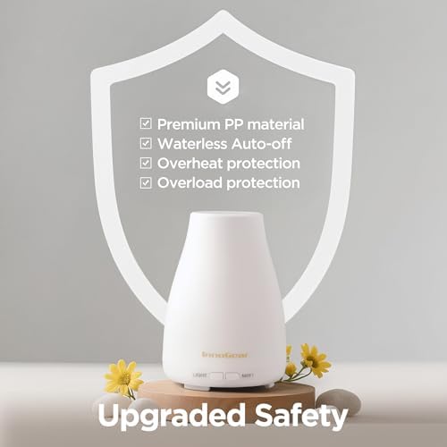 InnoGear 2 Pcs Essential Oil Diffuser Aroma Diffusers for Home, Basic White - Image 5