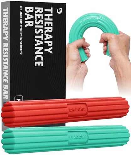 DMoose Fitness Flex Resistance Bar for Physical Therapy - Non-Slip Odorless Material, Exercise Bar for Tennis & Golfers Elbow Tendonitis Relief - Wrist and Forearm Strengthener & Grip Strength Trainer by DMooseFitness