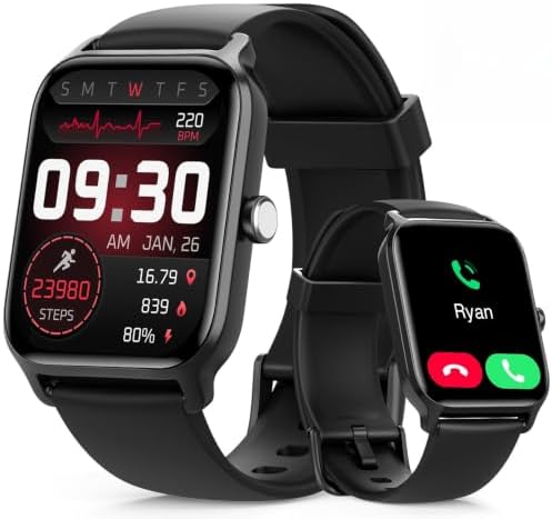 Tensky Smart Watch for Men & Women, 46mm HD Big Screen Fitness Tracker by Tensky