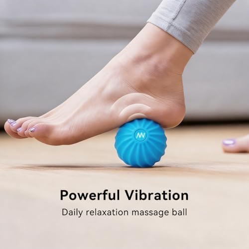 2.4" Mini Electric Vibrating Massage Ball, 10-Speed Fitness Yoga Massage Roller for Palm, Hand, Foot, Leg, Neck, Back, Multi-Directional Massage Ball (Blue) - Image 5