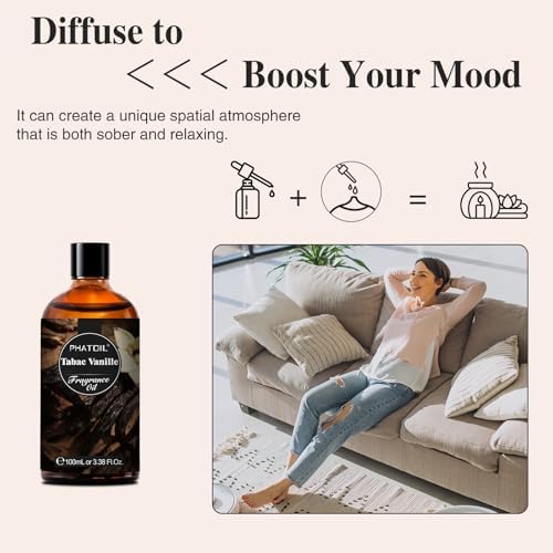PHATOIL Tabac Vanille Fragrance Oil for Diffuser Aromatherapy 3.38FL.OZ - Image 5