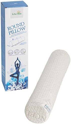 Comfort Memory Foam Neck Roll and Cervical Bolster Round Pillow with Removable Washable Soft Cover for Spine and Neck Back Lumbar Leg Vertebra Support (18"x3.5" Pillow Firm) by Homepage