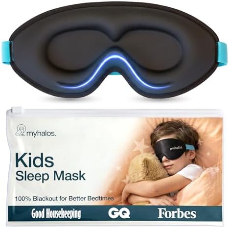 MyHalos Kids Sleep Mask, 3D Blackout Eye Mask for Kids, Girls & Boys by myhalos