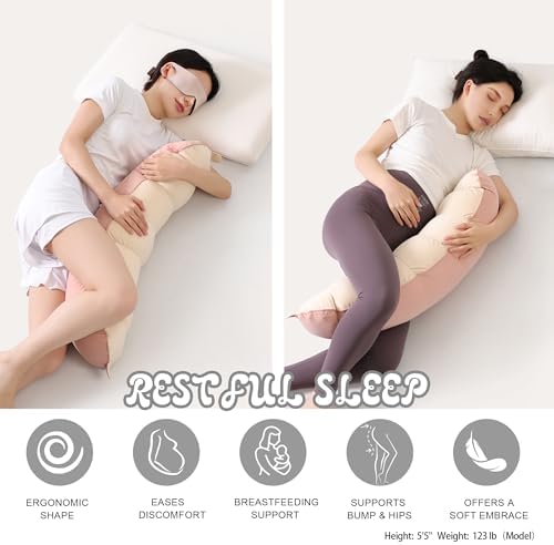 Peallow(Pat. Pend) – Long Round Body Pillow for Adults, Bolster Pillow for Sleeping, Soft and Supportive Pillow for Sleeping & Lumbar Support - Image 5