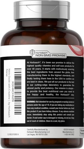 Horbäach Nitric Oxide Supplement with Creatine Monohydrate | 100 Capsules - Image 3
