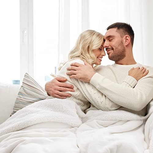 Bedsure GentleSoft Sherpa Fleece Twin Size Blanket for Couch, Non-Heated, Thick and Warm Throw for Women and Men, Soft Fuzzy Plush Twin Blanket for Winter, White, 60x80 Inches - Image 6