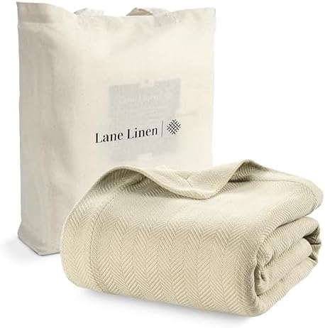 LANE LINEN 100% Cotton Blanket King, 350 GSM Medium Weight - Image 4