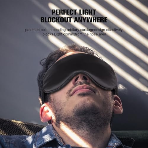 IEKEODI 2 Pack Silk Sleep Masks, Light Blocking Eye Masks, Black & Purple - Image 6