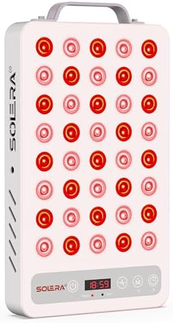 SOLRA Near Infrared Red Light Panel 660nm 850nm Dual Wavelength LED Wellness Lamp Zero EMF Beauty Device for Body Relaxation White by SOLRA