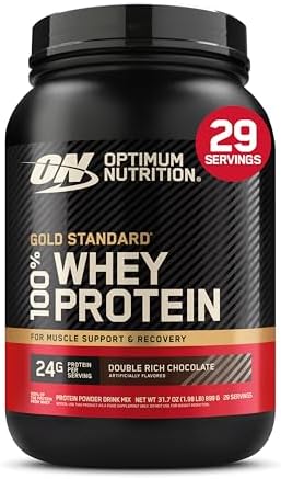 Optimum Nutrition Gold Standard Whey Protein, Double Rich Chocolate, 2 LB by OPTIMUMNUTRITION