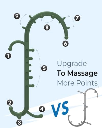 Back and Neck Massager for Pain Relief Deep Tissue, Upgraded Full Body Trigger Point Cane Massage Tools, Therapy Massage Stick Pressure Point Hook, Muscle Knot Remover Tool (Green) - Image 4