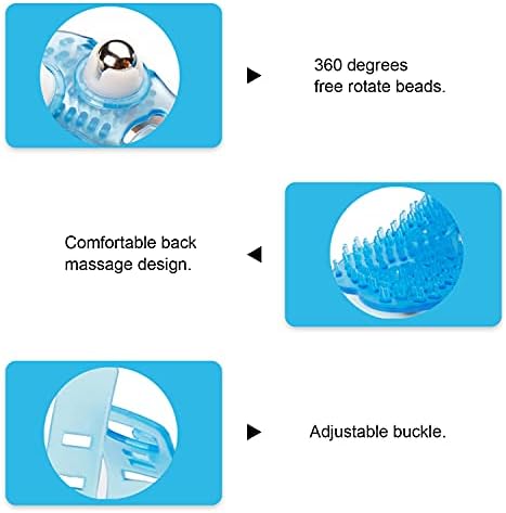 Handheld Massage Ball for Muscle Back Neck Joint Foot Shoulder Leg Pain Relief - Palm Shaped Massage Tool with Roller Balls, Portable Design, Blue - Image 3