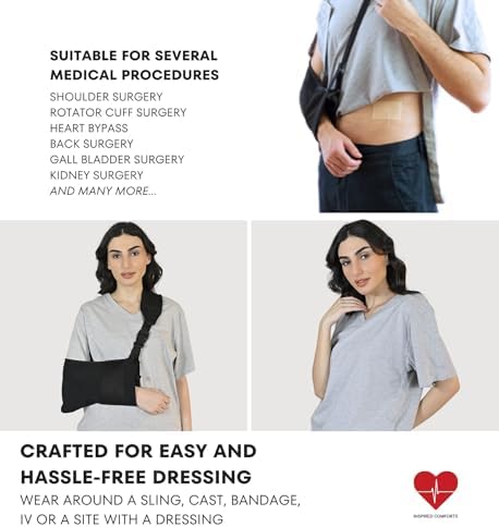 Inspired Comforts Unisex Post Surgery & Rehab V Neck Dual Access Snap Shirt - Image 5