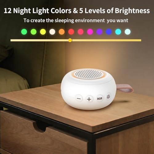 Sound Machine Noise Machine with 30 Soothing Sounds 12 Night Lights 4 Timers Memory Function 32 Level Volumes Rechargeable Battery for Sleeping Working Relaxing for Baby Adults Kids White - Image 3