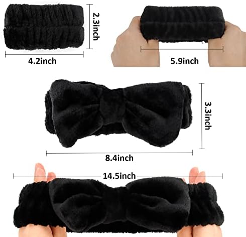 WHAVEL 6PCS Spa Headband and Wristbands Set, Face Wash Headband Wrist Bands for Washing Face Makeup Skincare Hair Band Skin Care Accessories Tools - Image 2