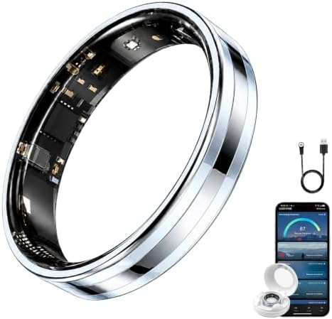 Slim Smart Ring for Women & Men, Ultra Thin Health Tracker Silver，9# by MaxKite