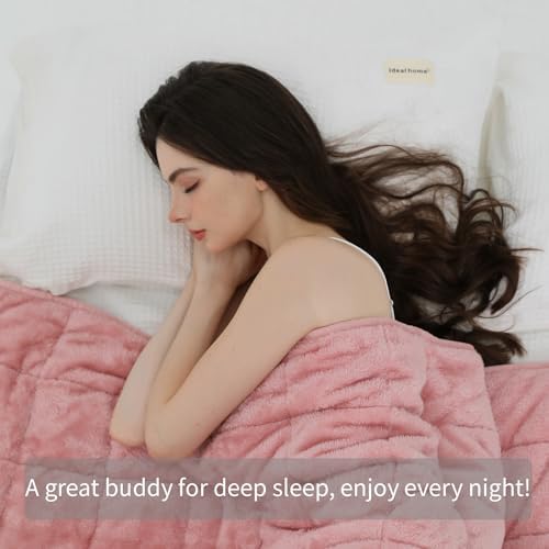 Weighted Blanket, Plush Fleece Blanket Ultra Soft - Fluffy Cozy Throw for Bed Couch Sofa, Warm Fuzzy Blanket for Adults (Pink, 60"x80" 20 lbs) - Image 2