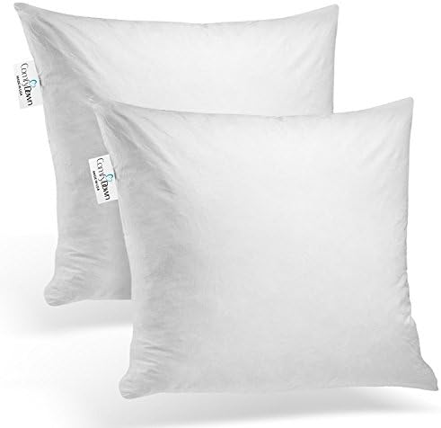 ComfyDown 14x14 Throw Pillow Inserts (Set of 2), Down & Feather Fill, 100% Cotton Cover, Made in USA – Premium Soft Decorative Pillow Forms Sham Stuffers for Bed, Sofa & Couch - Image 2