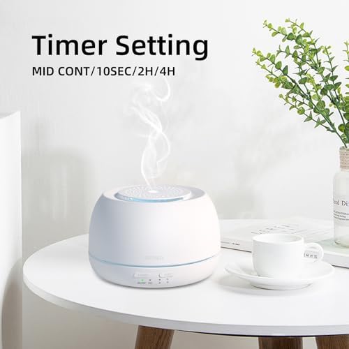 SEEDSEEL 300ML Essential Oil Diffuser - 8 Hours Run Time, Aromatherapy Diffuser with Remote Control, 7-Color LED Lights for Home, Bedroom - Image 3