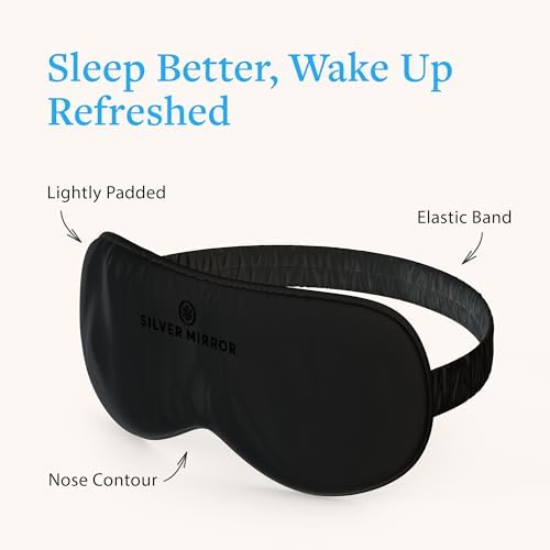 100% Silk Sleep Mask in Black, Light Blocking Eye Mask with Mulberry Silk - Image 4