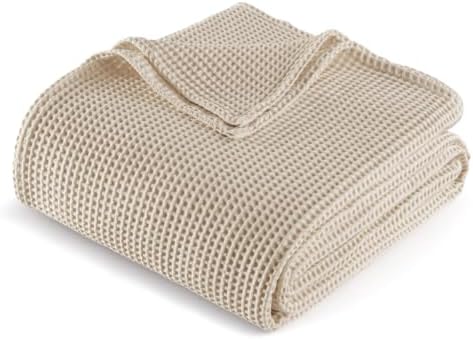 Exclusivo Mezcla 100% Cotton Oversized Waffle Throw Blanket for Couch Sofa by ExclusivoMezcla