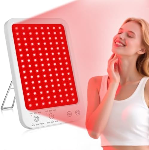 Red Light Therapy, 660nm & 850nm Dual Near-Infrared Red Light Panel with Adjustable Stand, Built-in Timer, 3 Modes 6 Brightness, for Body&Face, Home & Travel, Gift for Men and Women by Puroth