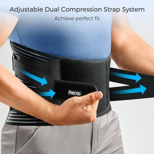 Freetoo Back Braces for Lower Back Pain Relief with 6 Stays, Breathable Back Support Belt for Men/Women for work, Anti-skid lumbar support belt with 16-hole Mesh for sciatica,plus size(XXL) - Image 7