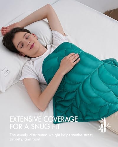 Kaisa Weighted Blanket for Adults(5 lbs, 23"x29"), Weighted Lap Blanket Machine Washable, Small Heavy Blankets with Glass Beads for Home Sleep &Travel,Green - Image 2