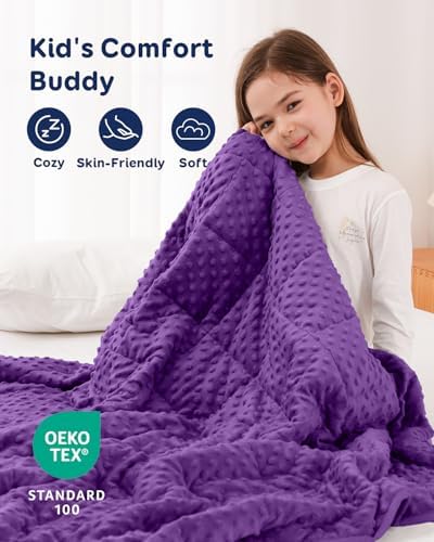 Kivik 7lbs Weighted Blanket, Cooling Soft Minky Dot Heavy Blankets, 41"x60" - Image 3