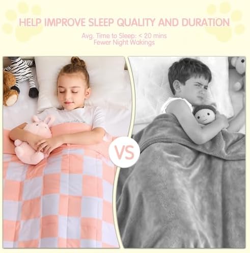 yescool Pink Checkered Weighted Blanket 5 Pounds Plaid Weighted Throw Blanket, Heavy Blanket for Sleeping, Tartan Bed Throw Blanket Gifts for 40-60lbs, 36"x48" - Image 2