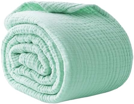 100% Cotton Muslin Blanket King 108" x 90", Breathable and Lightweight Cotton Throw Blanket for Bed, Soft Cooling Summer Gauze Blanket for Adults All Season, Mint by Kozyhvn