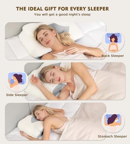 Osteo Cervical Pillow for Neck Pain Relief, Hollow Design Odorless Memory Foam Pillows with Cooling Case, Adjustable Orthopedic Bed Pillow for Sleeping, Support for Side Back Sleepers - Image 7
