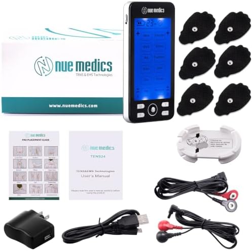 NueMedics Tens Unit Machine Pulse Massager for Pain Relief, 24 Massage Modes, Rechargeable Muscle Stimulator Device with 10 Pads - Image 4