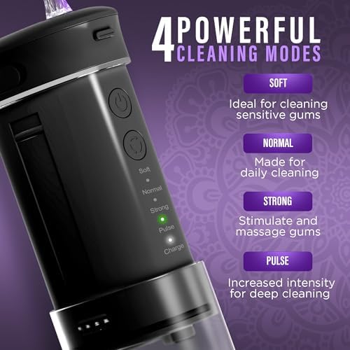 GuruNanda Portable Water Flosser Cordless, Sensitive Gums Friendly, 1ct - Image 4