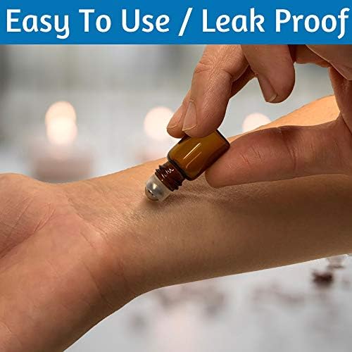 Essential Oils Roller Bottles 100pcs 2ml 5/8 Dram Glass Roller Bottles Refillable Essential Oil Roller Bottles Amber, Stainless Steel Roller Balls, Sample Roll On Bottles, Mini Roller Bottles, Vials - Image 2