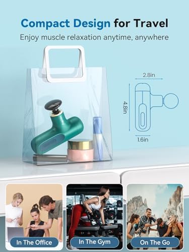 HEYCHY Super Mini Massage Gun, Percussion Deep Tissues Muscle Massager, Compact Sports Travel Massage Gun, Portable Handheld Massager for Home, Gym, Office, Outdoors - Image 5