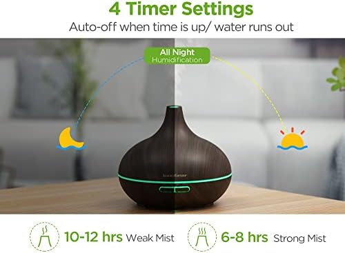 InnoGear 400ml Aromatherapy Essential Oil Diffuser 10 Oils Gift Set, Dark - Image 5