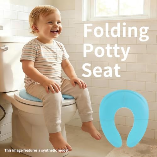 Funbliss Foldable Travel Potty Seat for Toddlers, Blue - Image 4