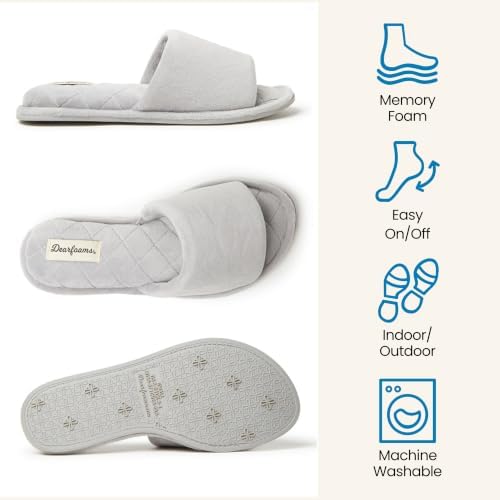 Dearfoams womens Slipper Memory Foam Summer House Shoe Beatrice Terry Slide - Image 3