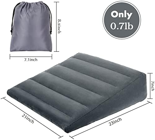 USHMA Inflatable Wedge Pillow, Portable Travel Wedge Pillow, Fast Inflation & Deflation Inflatable Wedge Pillows for Travel, Blow Up Sleeping Back Knee Bed - Image 6