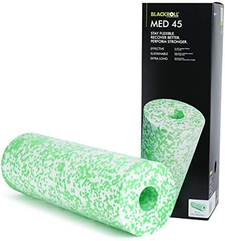 BLACKROLL - MED or MED 45 Foam Roller, Ideal for Myofascial Trigger Point Release and Back Massage, for Yoga, Exercise, Pilates, and Home Gym Workouts and Muscle Recovery, White/Green by Blackroll