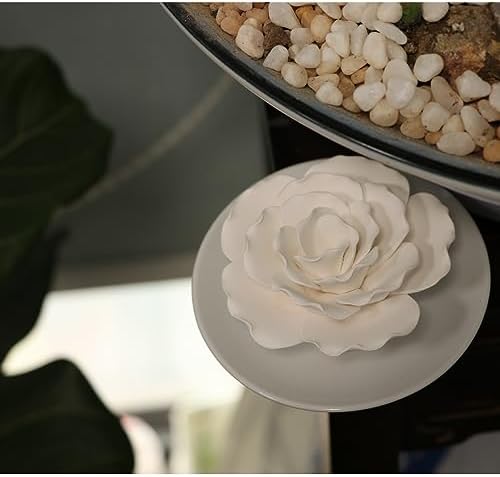 Passive Diffuser for Essential Oil-Ceramic Diffuser Non Electric Oil Diffusers for Small Mini Room, Desk Decorative, Bathroom (White Hibiscus) - Image 4