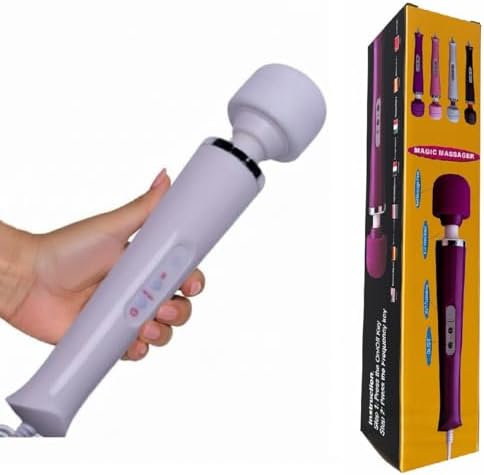 Vibrating Massager Big Tool Deep Tissue Full Body Massager for Muscle Relief Back Neck Hand Foot Leg Arm Massage Powerful Handheld Tool for Women Muti Speeds (White) by Finever