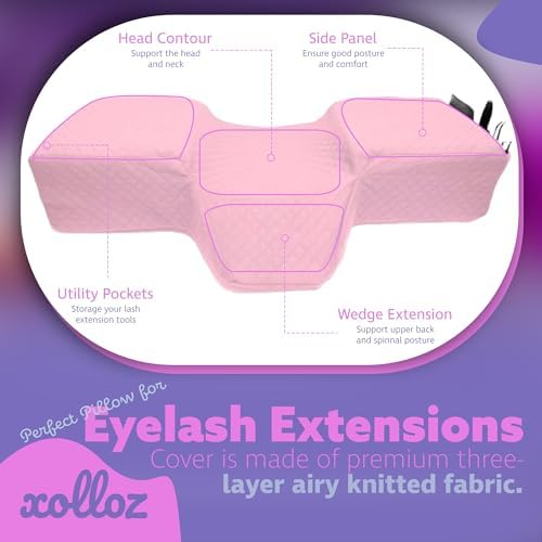 Lash Pillow, Memory Foam Eyelash Pillow for Lash Beds, Pink - Image 6