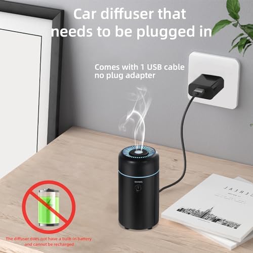 SEEDSEEL Car Aromatherapy Diffusers for Essential Oils，Mini USB Air Scent Small Humidifier with 7-LED Color Changing for Car Room Home Office Bedroom - Image 2