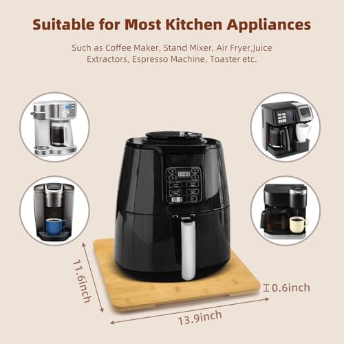 360°Rolling Tray Bamboo Kitchen Appliance Slider for Coffee Maker Pot - Image 2