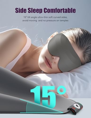 Sleep Mask for Side Sleeper Women Men, EVA BELLE Eye Mask for Sleeping Light Blocking, 3D Sleeping Mask Blackout, Soft Breathable Eye Shade Cover with Adjustable Elastic Strap for Travel Home Nap Rest - Image 5